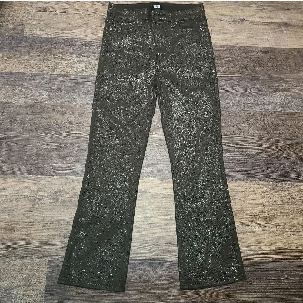 Paige Cropped Claudine Glitter Sparkle Jeans - Picture 3 of 10